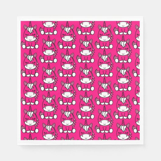 小さな女の子ユニコーンポニー スタンダードランチョンナプキン (正面)