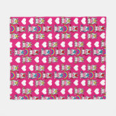 小さな女の子ユニコーンポニー フリースブランケット (正面(横))