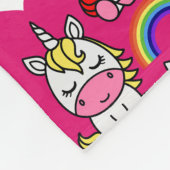 小さな女の子ユニコーンポニー フリースブランケット (角)