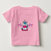 小さな女の子ユニコーンポニー ベビーTシャツ (裏面)