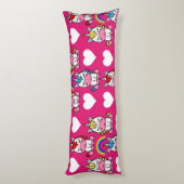 小さな女の子ユニコーンポニー ボディピロー (裏面 (縦))