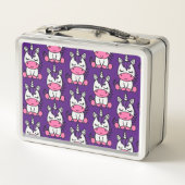 小さな女の子ユニコーンポニー メタルランチボックス (裏面)