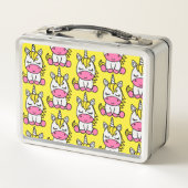 小さな女の子ユニコーンポニー メタルランチボックス (裏面)
