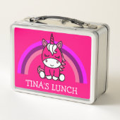 小さな女の子ユニコーンポニー メタルランチボックス (裏面)