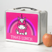 小さな女の子ユニコーンポニー メタルランチボックス (インサイチュ)