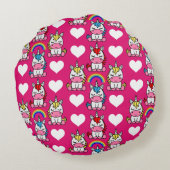 小さな女の子ユニコーンポニー ラウンドクッション (裏面)