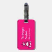 小さな女の子ユニコーンポニー ラゲッジタグ (裏面縦)