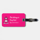 小さな女の子ユニコーンポニー ラゲッジタグ (裏面横)