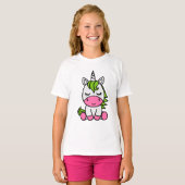 小さな女の子ユニコーンポニー Tシャツ (正面フル)