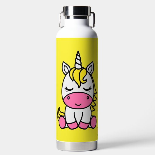 小さな女の子ユニコーン新学期 ウォーターボトル (正面)