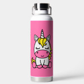 小さな女の子ユニコーン新学期 ウォーターボトル (背面)