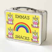 小さな女の子ユニコーン新学期 メタルランチボックス (裏面)