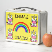 小さな女の子ユニコーン新学期 メタルランチボックス (インサイチュ)