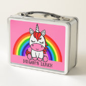 小さな女の子ユニコーン新学期 メタルランチボックス (裏面)
