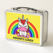 小さな女の子ユニコーン新学期 メタルランチボックス (裏面)