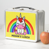 小さな女の子ユニコーン新学期 メタルランチボックス (インサイチュ)