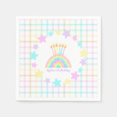 小さな女の子レインボーバースデーパーティー スタンダードカクテルナプキン (正面)