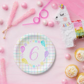 小さな女の子レインボーバースデーパーティー ペーパープレート (パーティー)