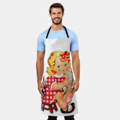 小さな女の子レトロヴィンテージ人形の子供 エプロン (着用した状態)