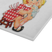 小さな女の子レトロヴィンテージ人形の子供 カッティングボード (角)