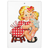 小さな女の子レトロヴィンテージ人形の子供 クリップボード (裏面)