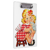 小さな女の子レトロヴィンテージ人形の子供 クリップボード (右)