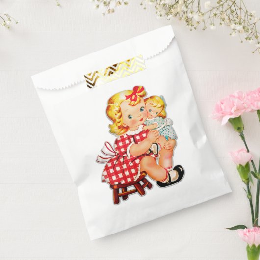 小さな女の子レトロヴィンテージ人形の子供 フェイバーバッグ (封をした状態)