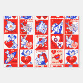 小さな女の子レトロヴィンテージ人形の子供 ラッピングペーパーシート (正面3)