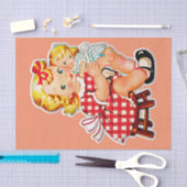 小さな女の子レトロヴィンテージ人形の子供 薄葉紙 (クラフト)