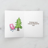 小さな女の子ワンハッピーキャンパーファースト誕生日 カード (内部)