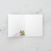 小さな女の子ワンハッピーキャンパーファーバースデーパーティー サンキューカード (内部)