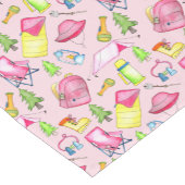 小さな女の子ワンハッピーキャンパーファーバースデーパーティー ショートテーブルランナー (コーナー)