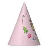 小さな女の子ワンハッピーキャンパーファーバースデーパーティー パーティーハット (左)