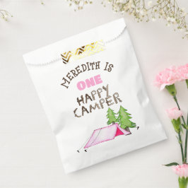 小さな女の子ワンハッピーキャンパーファーバースデーパーティー フェイバーバッグ
