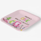 小さな女の子ワンハッピーキャンパーファーバースデーパーティー ペーパープレート (傾斜あり)