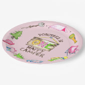 小さな女の子ワンハッピーキャンパーファーバースデーパーティー ペーパープレート (アングル)