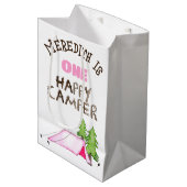 小さな女の子ワンハッピーキャンパーファーバースデーパーティー ミディアムペーパーバッグ (正面アングル)