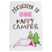 小さな女の子ワンハッピーキャンパーファーバースデーパーティー ミディアムペーパーバッグ (裏面)