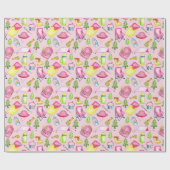 小さな女の子ワンハッピーキャンパーファーバースデーパーティー ラッピングペーパー (フラット)