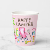 小さな女の子ワンハッピーキャンパーファーバースデーパーティー 紙コップ (裏面)