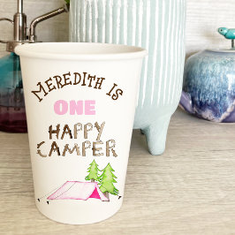 小さな女の子ワンハッピーキャンパーファーバースデーパーティー 紙コップ