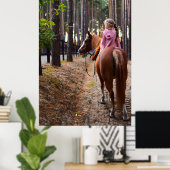 小さな女の子乗馬 ポスター (ホームオフィス)