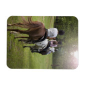 小さな女の子乗馬 マグネット (横)