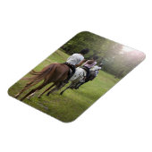 小さな女の子乗馬 マグネット (左側)