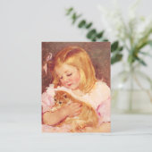 小さな女の子付きキャットポストカード ポストカード (スタンド正面)