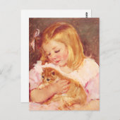 小さな女の子付きキャットポストカード ポストカード (正面/裏面)
