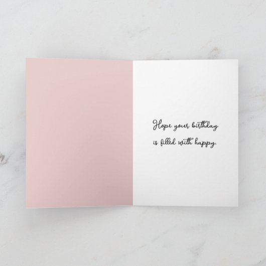 小さな女の子付き子猫誕生日 カード (内部)