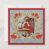 小さな女の子付き電話招待状 (正面)