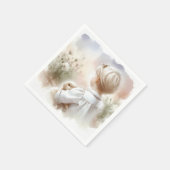 小さな女の子保持Aバニー スタンダードカクテルナプキン (角)