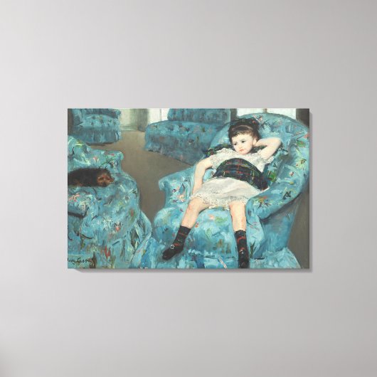 小さな女の子入りブルーアームチェア, 1878 (oi) キャンバスプリント (正面)